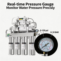 Purificateur d'eau potable sous évier pour cuisine, ultrafiltration 8 étapes, acier inoxydable, UV, 600 GPD, sans réservoir, osmose inverse