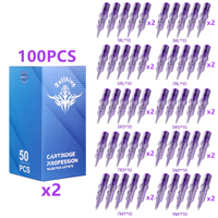 Cartouche d'aiguilles de tatouage en acier inoxydable 316 de qualité supérieure pour pistolets de tatouage et maquillage permanent (compatible SMP) stérilisée au gaz EO, différentes tailles