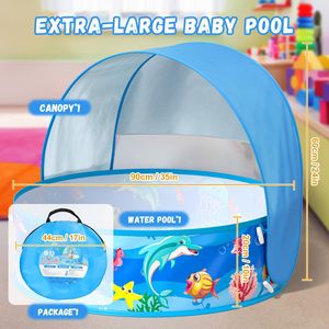 <span class=keywords><strong>Piscine</strong></span> pour enfants et animaux domestiques, tente de jeu pour bébés, tente de plage, <span class=keywords><strong>abri</strong></span> solaire anti-UV, moustiquaire, portable, pliable, structure en acier, pop-up - Product Image 6