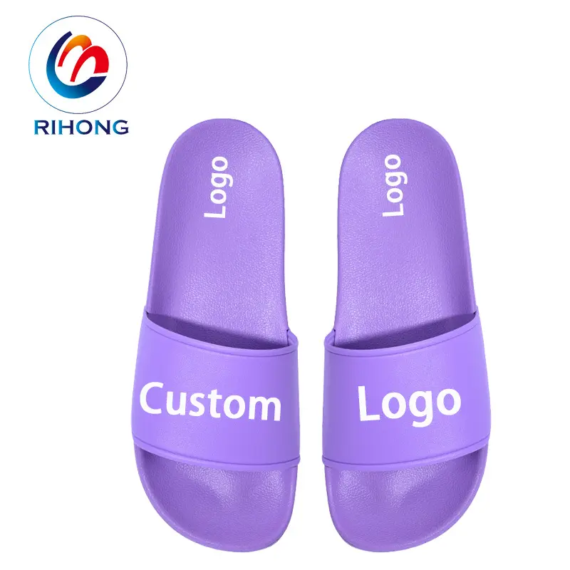 Cheap Wholesale Custom Embossed Logo Pvc Rubber Sandal Female Women Slides Footwear Manufacturers