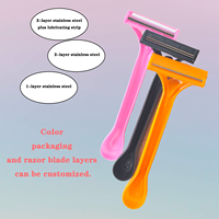 Rasoir jetable à double lame avec bande lubrifiante Bikini corporel en acier inoxydable pour femmes Emballage de carte suspendu