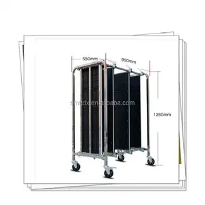 SMT ESD antistatico in acciaio inox 4 ruote Pcb carrello carrello bobina stoccaggio scaffalature Rack carrello