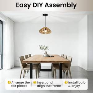 Pantalla de Lámpara Acústica de Fieltro con Diseño de Encaje, Esculpida en Forma de <span class=keywords><strong>Globo</strong></span>, Colorida, Extragrande - Product Image 5