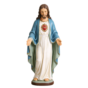 Venta al por mayor <span class=keywords><strong>de</strong></span> fábrica: Estatua religiosa católica <span class=keywords><strong>de</strong></span> resina, regalo cristiano conmemorativo, <span class=keywords><strong>Sagrado</strong></span> Corazón <span class=keywords><strong>de</strong></span> Jesús al por mayor - Product Image 1
