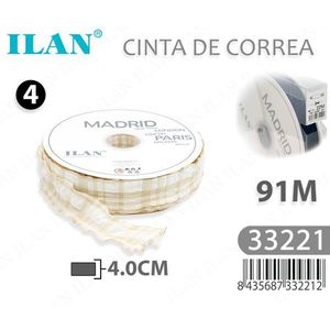 Cinturino Intrecciato ILAN 4.0Cm 91M Nastro Beige a Quadretti - Product Image 3