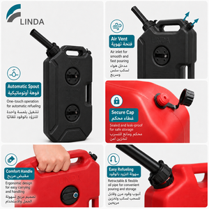 <span class=keywords><strong>Bidon</strong></span> de carburant portable <span class=keywords><strong>10L</strong></span> en HDPE, réservoir d'<span class=keywords><strong>essence</strong></span> anti-fuite pour voiture, VTT, bateau, tout-terrain, voyage en plein air, avec certification CE EPA Carb - Product Image 5