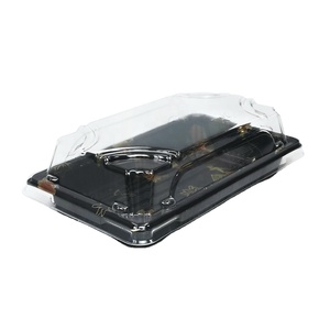 Carré personnalisé en bois rétractable en plastique kraft <span class=keywords><strong>kray</strong></span> boîte à lunch couvercle fenêtre blister traité à emporter sushi biscuit salade plateau - Product Image 1