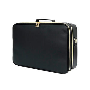 Oxford Cloth <b>Makeup</b> Tote <b>Bag</b> Black Zipper Closure Portable Cosmetic Case For Beauty <b>Professionals</b> With Soft Handle - Product Image 1