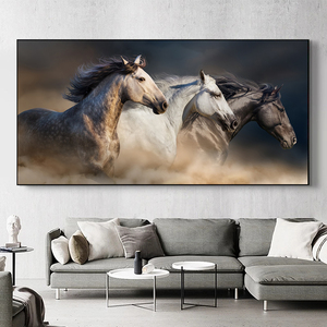 Quadro su <span class=keywords><strong>Tela</strong></span> con Tre Cavalli <span class=keywords><strong>in</strong></span> Corsa, <span class=keywords><strong>Stampa</strong></span> Artistica di Animali, Poster da Parete per Soggiorno, Decorazione Casa - Product Image 4