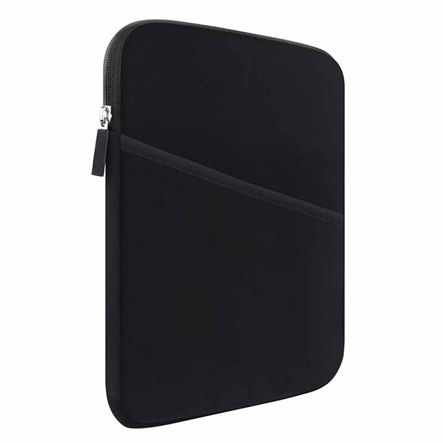 Custom Logo Shockproof Waterproof Padded Zipper Black Neoprene 8 10.5 Inch Tablet Sleeve Case Bag for Ipad