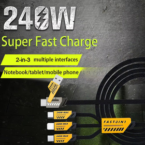 Câble <span class=keywords><strong>de</strong></span> charge rapide USB Type C 2-en-3 240W pour téléphone/ordinateur/montre USB-L, cordon <span class=keywords><strong>de</strong></span> données 1,2 m compatible iPhone 17/16 - Product Image 3