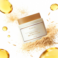 Masque Visage Bio Végan à l'Extrait de Riz Coréen, Vitamine E et Minéraux pour Peaux Sèches - Hydratant, Éclaircissant, Nettoyant en Profondeur des Pores