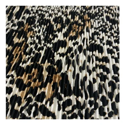 Leopardo Solido tinto fisarmonica pieghe 100% in poliestere pieghettato tessuto chiffon per il vestito