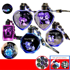 <span class=keywords><strong>Pas</strong></span> <span class=keywords><strong>cher</strong></span> en gros cristal porte-clés personnalisé 3d laser gravure cristal artisanat porte-clés Led pour les cadeaux de Noël - Product Image 3