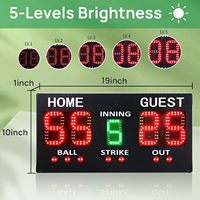 Compteurs de tableau de bord à affichage numérique télécommandés rechargeables Scorer électronique de baseball et softball pour les jeux de balle en plein air