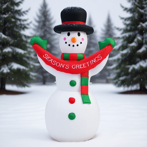 Pupazzo di Neve Gonfiabile Natalizio per Decorazione Esterna, 8 Piedi, in PVC, Illuminato, per Giardino - Product Image 2