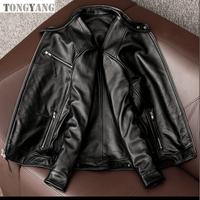 TONGYANG printemps naturel véritable peau de veau cuir pour homme Slim Fit mâle manteau hommes véritable peau de vache manteau mode vêtements hommes vêtements