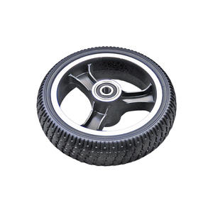 AGV roda Fonte fábrica Produtos quentes 170X44mm Mut Alumínio núcleo Duplo rolamento de esferas Driven rodízios de borracha - Product Image 4