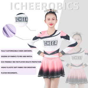 Conjunto de Dança Jazz para Meninas Adolescentes Fantasia de Performance de Palco com Top Colorido com Strass e Saia - Product Image 2