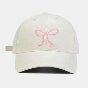 Ngọt Ngào Bowknot thêu Mũ bóng chày Unisex rắn màu sắc sang trọng bông mềm Sun Visor đỉnh mũ ngoài trời <span class=keywords><strong>Dot</strong></span> argyle báo - Product Image 2