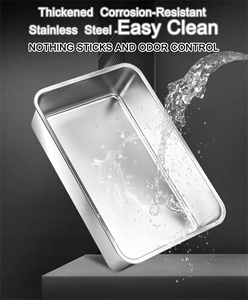 Lynpet Direct Factory <span class=keywords><strong>Bac</strong></span> à litière en acier inoxydable fermé pour chat <span class=keywords><strong>Bac</strong></span> à <span class=keywords><strong>sable</strong></span> en métal pour chat avec <span class=keywords><strong>couvercle</strong></span> amovible et pelle pour un nettoyage facile - Product Image 5