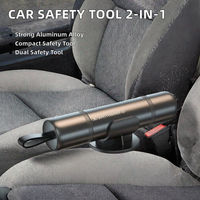 Kit d'outils d'urgence automobile 2-en-1, couteau de sécurité pour la défense personnelle, mini brise-vitre de secours, marteau de sécurité en alliage d'aluminium