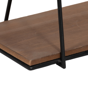 Mensola Minimalista da Parete in Metallo e Legno, Stile Moderno Sospeso per Arredamento Casa e Ufficio - Product Image 4