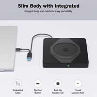 Unidad de DVD Externa USB 3.0 Tipo-C, Grabadora de CD/DVD Portátil, Lector/Grabador RW para Laptop, PC de Escritorio, Windows, Linux, MacOS