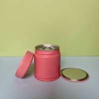 Boîtes rondes en métal personnalisées de 60*68 mm, hermétiques, pour 80 g de matcha, café et thé, emballage mini de 50 g avec bouchons et couvercles intérieurs
