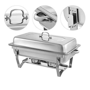 Plat Chafing en Acier Inoxydable : Ensemble Chauffe-Plats de Buffet avec Méthode de Chauffage au Combustible - Product Image 4