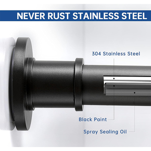 Vente directe d'usine Nouveau produit Tringle de douche Noir mat Réglable <span class=keywords><strong>pour</strong></span> salle de bain - Product Image 6