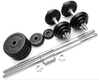 Halter kebugaran peralatan olahraga cat hitam Set Dumbbell berlapis elektro 15kg 20kg 25kg 30kg 50kg Dumbbell dapat diatur