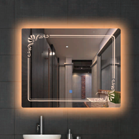 Miroir intelligent LED moderne à commande tactile, réglable, écologique, décoration intérieure pour appartement et villa avec solutions de design graphique