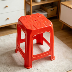 <b>Plastic</b> Square <b>Stool</b> 27x27x45 Cm Durable Polypropylene For Restaurant Home Meeting Use - Product Image 2