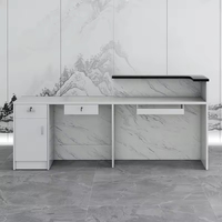 Comptoir de réception moderne de luxe, mobilier de bureau, finition en pierre, MDF, salon, magasin de détail, hôtel, hôpital