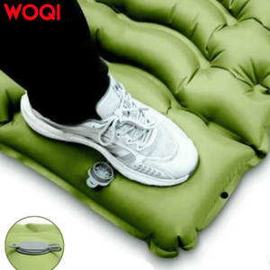 Colchoneta inflable rectangular verde WOQI para acampar, con bomba incorporada, portátil, para 1-2 personas - Product Image 5