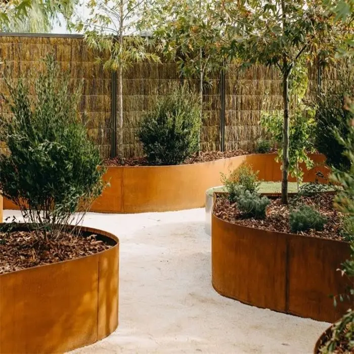 Decorative Laser Cut Flexible Corten Steel Garden Edging For Landscaping