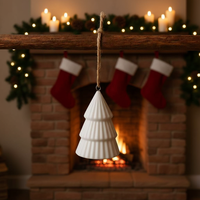 Vente en gros d'ornements de Noël suspendus en céramique de haute qualité, souvenirs, design moderne UV, faible MOQ, décorations de Noël pour la maison