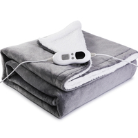 Lot en stock de couverture électrique naturelle Sherpa en flanelle de haute qualité pour couverture chauffante électrique lavable en machine