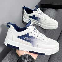 Baskets de mode respirantes blanches basses à lacets pour hommes – Chaussures de tennis décontractées et confortables pour la marche