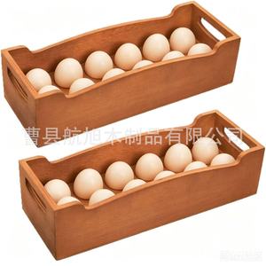 Wooden Egg Storage Box 12.6in X 4.7in With Handle Handcrafted For <b>Kitchen</b> Use - Product Image 5