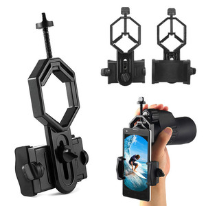 Negro ajustable teléfono móvil adaptador montaje microscopio Spotting Scope telescopio Clip soporte teléfono soporte - Product Image 4