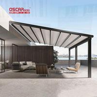 Système de pergola à toit coulissant et rétractable motorisé, auvent pour jardin, patio, cour arrière, utilisation extérieure, auvent rétractable