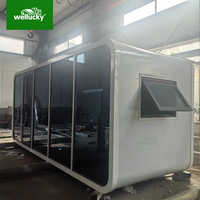 Alojamiento Prefabricado Modular para Resorts con Ventanas Panorámicas, Espacio de Vivienda Móvil Aislado, Cabaña Tipo Cápsula Espacial