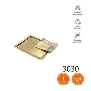 Disposable Gold Paper Tray 31x38 Cm Eco Friendly Party Supply - Product Image 3