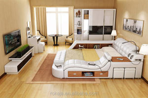 Letto Massaggiante Smart di Grande Successo Moderno King Size Matrimoniale Multifunzione con Musica Letto di Lusso Sexy in Pelle Mobili per Camera da Letto - Product Image 4