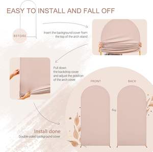 Penutup lengkungan spandeks elastis krem latar belakang atas <span class=keywords><strong>2</strong></span> sisi untuk pesta wisuda Hari Valentine pernikahan Hari Valentine - Product Image 6