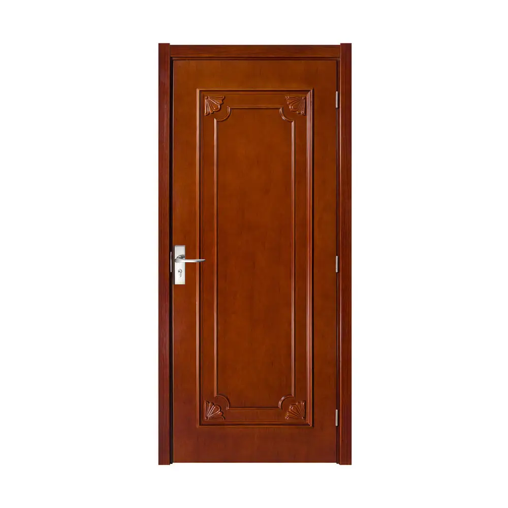 Diseño de puerta de madera de teca moderna, pintura de colores, puerta abatible de madera para habitación