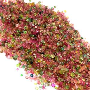 Turmalina Natural Multicolor, Gema Suelta, Cabujón Facetado, Formas Mixtas, 1-6mm, Sin Orificio - Product Image 3