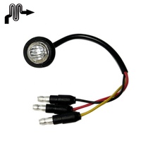 Luces 3/4 "Indicador de doble color Lente transparente 12V 24V Lámpara Ámbar Camión Remolque LED Luz de marcador lateral con anillo de metal